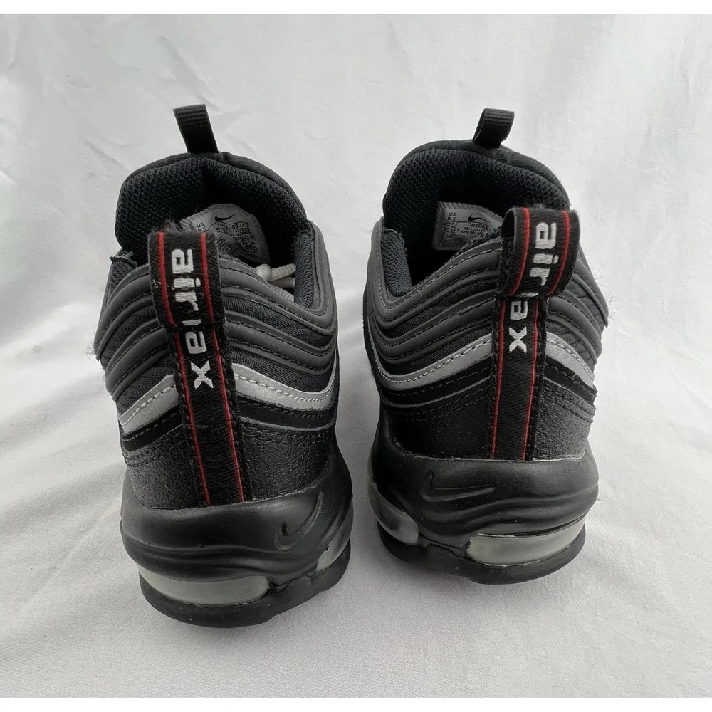 NIKE Air Max 97 Black Sport Red Mens Size 8.5 DH1083-001